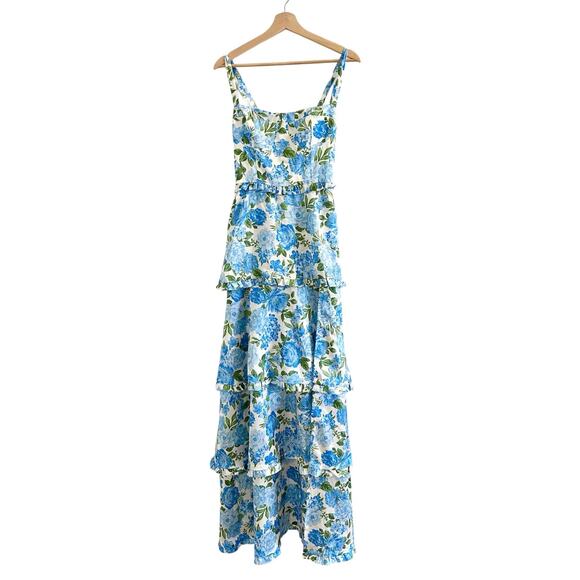 Show Me Your Mumu Lady Corset Dress in Cottage Floral Blue M - Picture 6 of 11